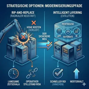 Strategische Optionen: Rip‑and‑Replace vs. Intelligent Layering